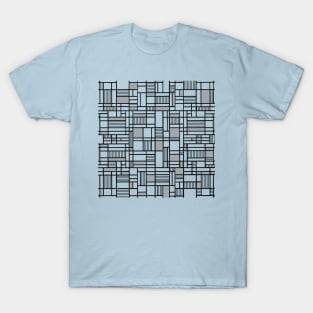 Map Lines Grey White T-Shirt